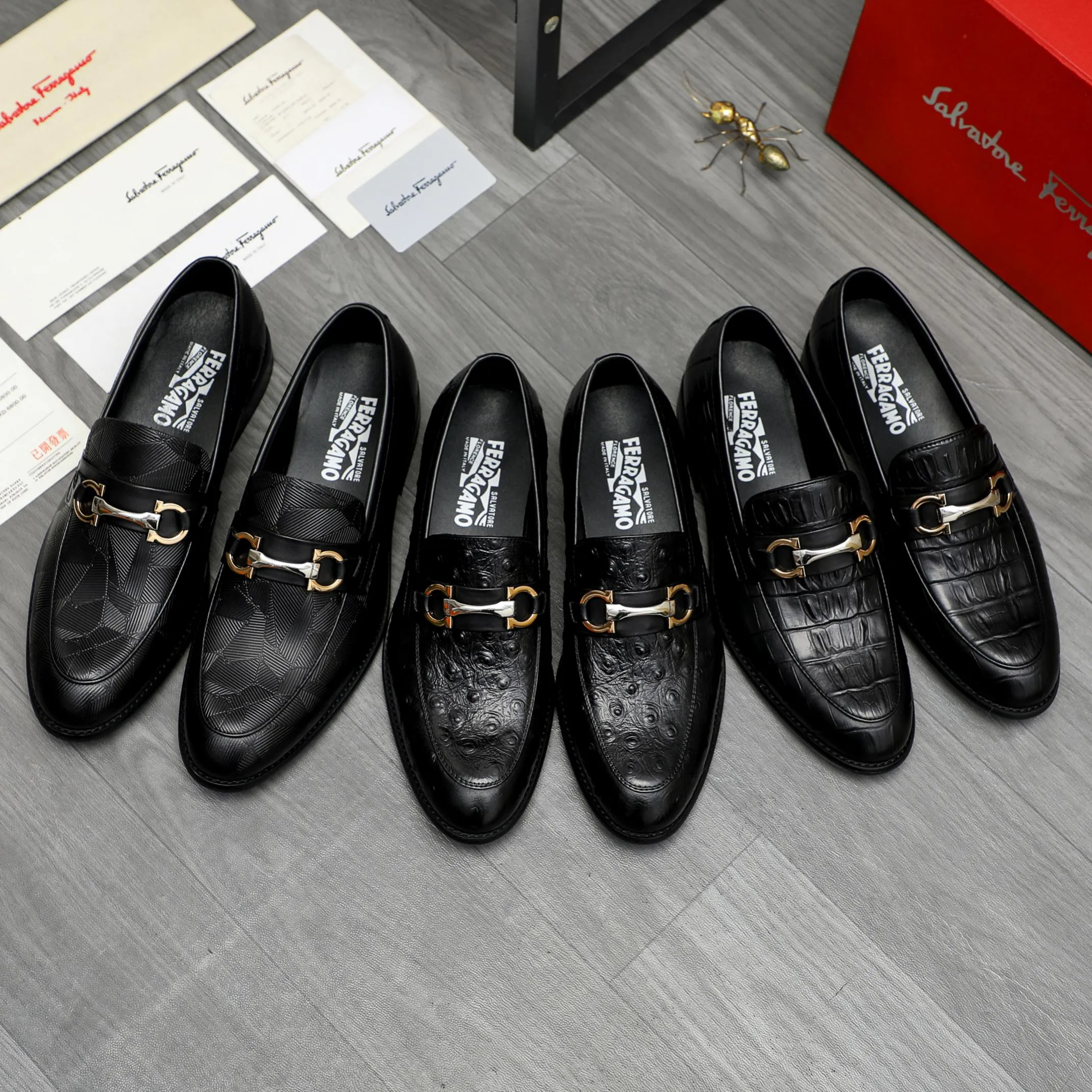 Men's shoes 💰420 Product trademark: Ferragamo " Ferragamo ] Business slip-on leather shoes Regular size: 39-45 (38.46 custom-made, non-returnable) Product materials: Selected vertical grain cowhide upper, sheepskin lining, original rubber outsole